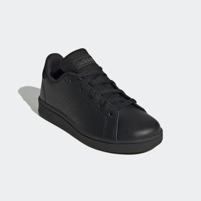 ADIDAS JUNIOR ADVANTAGE LIFESTYLE COURT LACE TRIPLE BLACK SHOE