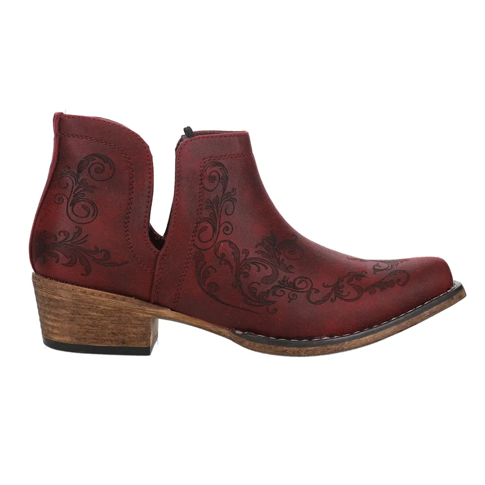 Ava Paisley Embossed Snip Toe Cowboy Booties