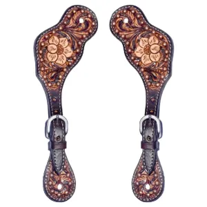 Bar H Equine Dark Florence Leather Spur Straps