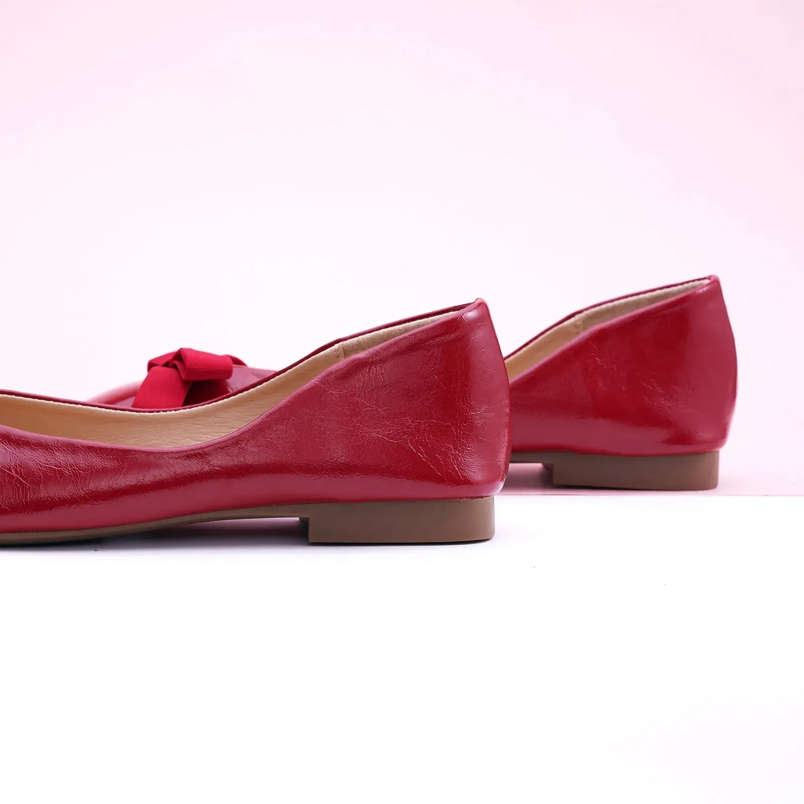 Bowknot Ballerina Flats (Eva) Red