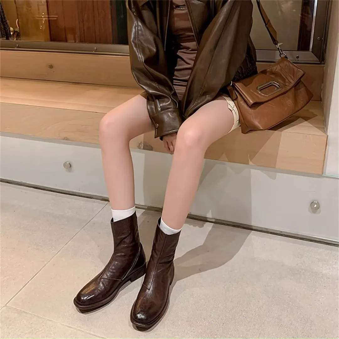 Casual Chic RoundToe Ankle Boots