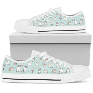 Cat Womens Low Top Shoes  - Comfortable And Trendy Footwear, Cat Canvas Shoes