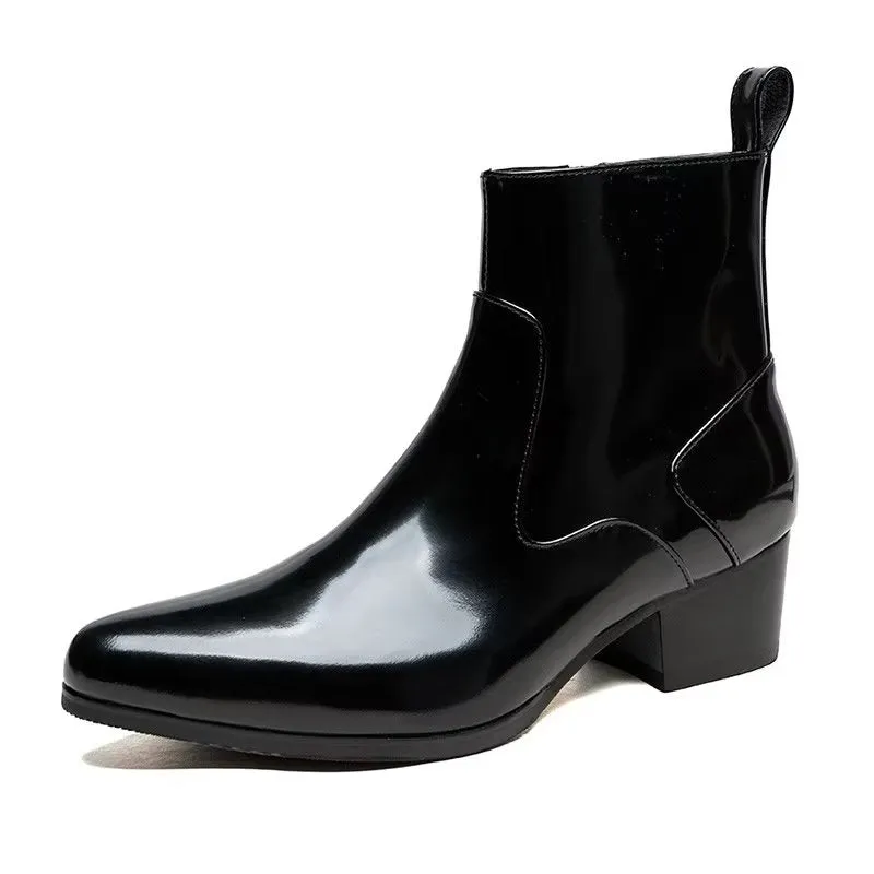 Chic Genuine Leather Pointed Toe Dress Boots