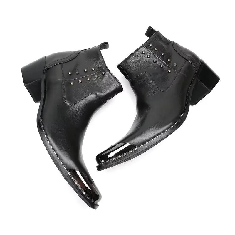 Chic Zipper Leather Ankle Boots