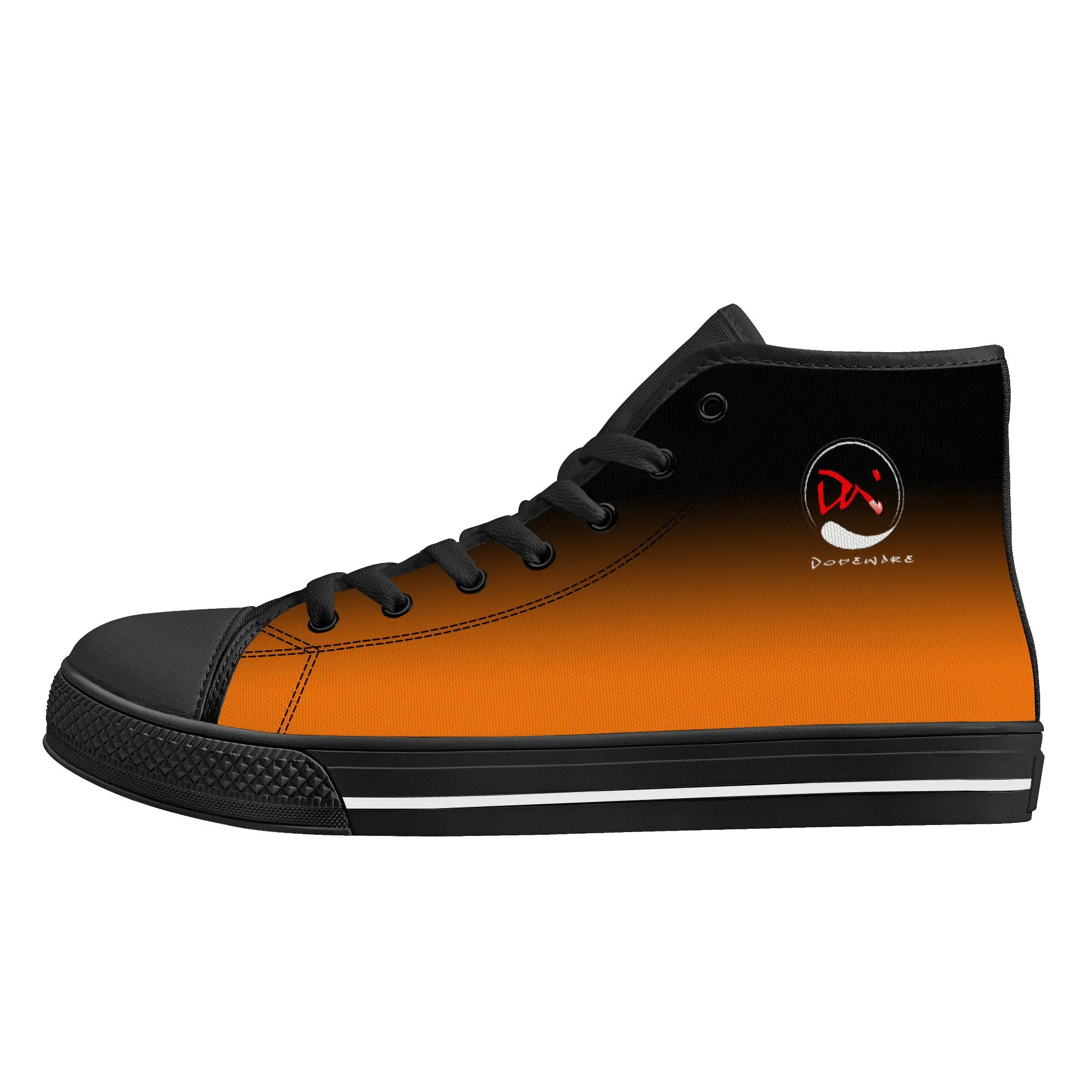 D25 High-Top Canvas Shoes - Black and Orange