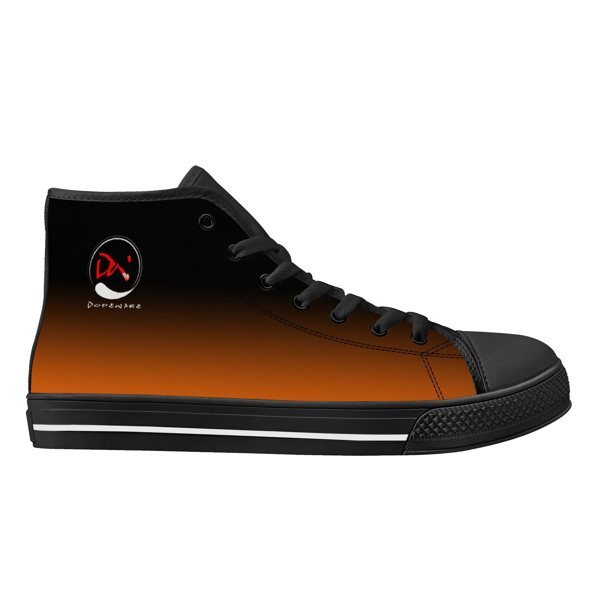 D25 High-Top Canvas Shoes - Black and Orange