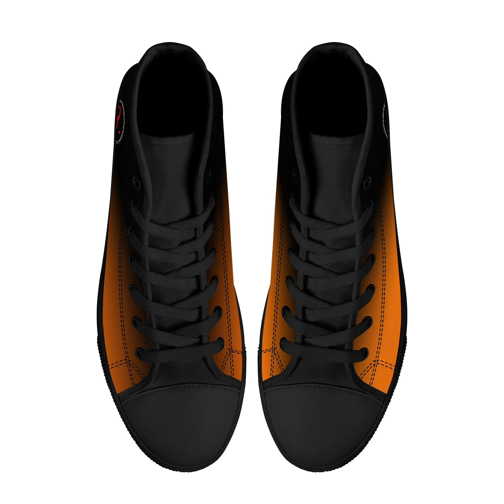 D25 High-Top Canvas Shoes - Black and Orange