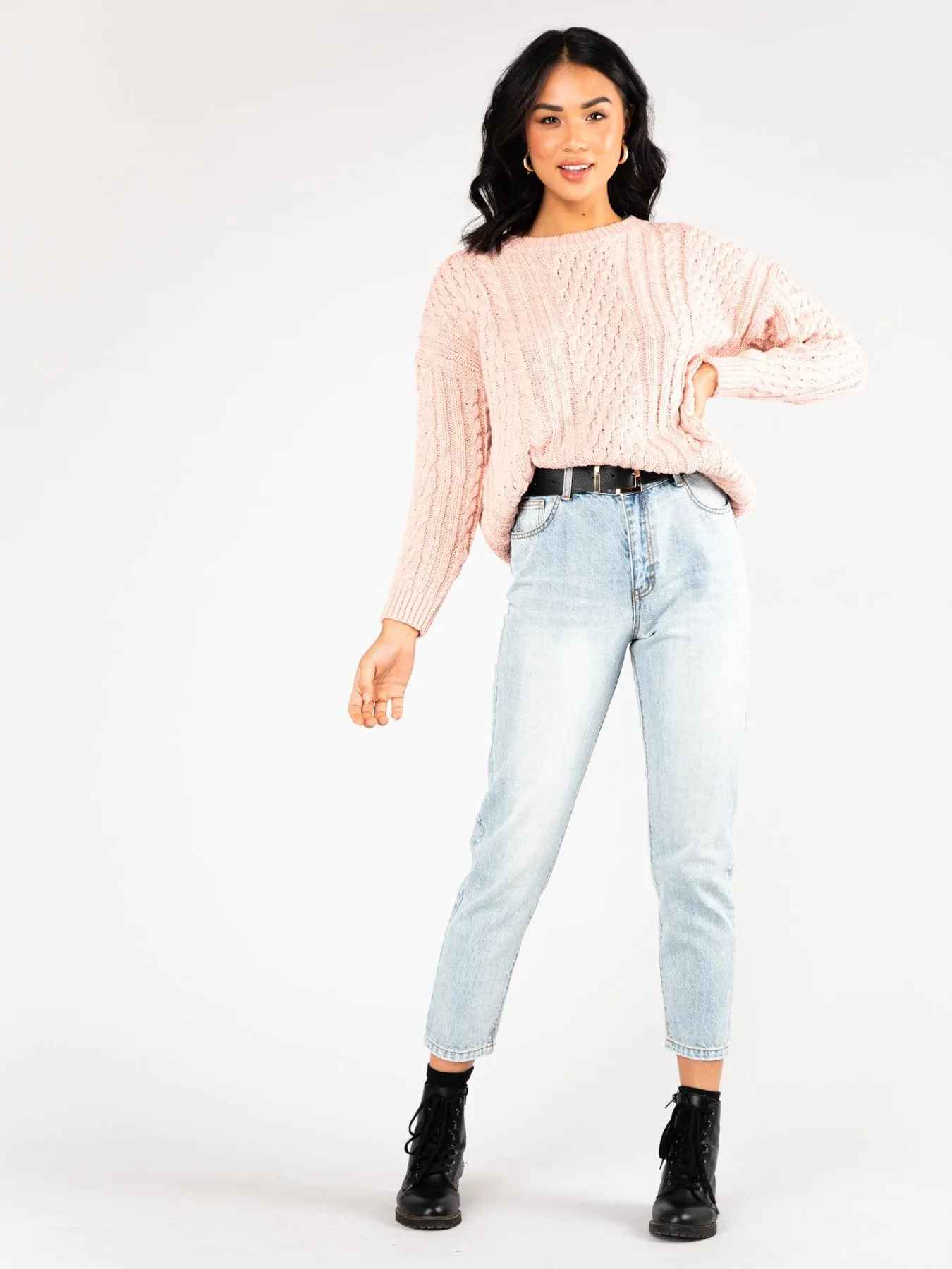 Eden Crew Neck Knit - Dusty Peach