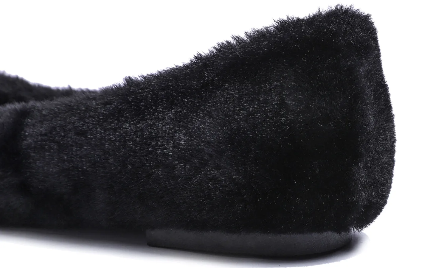 Feversole Women's Fashion Round Toe Puffy Warm Comfort Home Indoor Winter Soft Ballet Slippers Black Plush