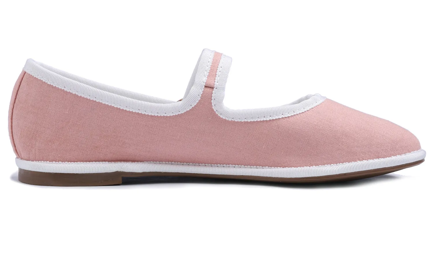 Feversole Women's Soft Breathable Mary Jane Memory Foam Cushioned Comfort Round Toe Metal Buckle Flats Walking Shoes Pink Canvas