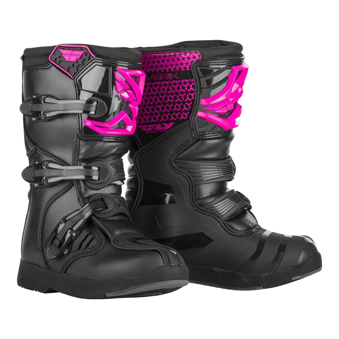 Fly Racing Kids Maverik MX Motocross Boots - Black Pink