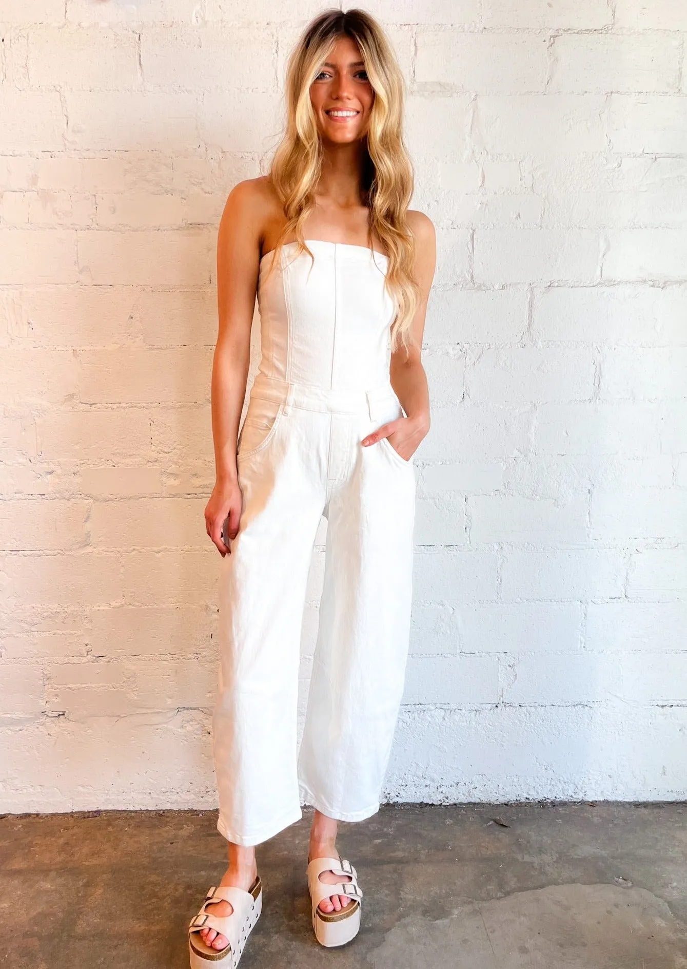 Free People Je Suis Pret Barrel Leg Jumpsuit