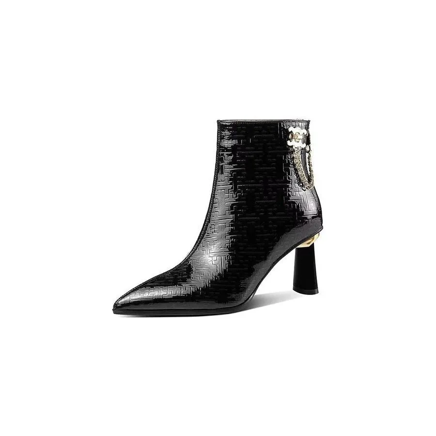 LuxeLeather Exotic Chic High Heeled Boots