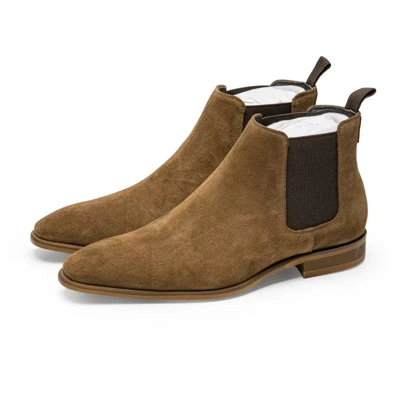 Luxury Leather Chic Fur-Lined Chelsea Boots