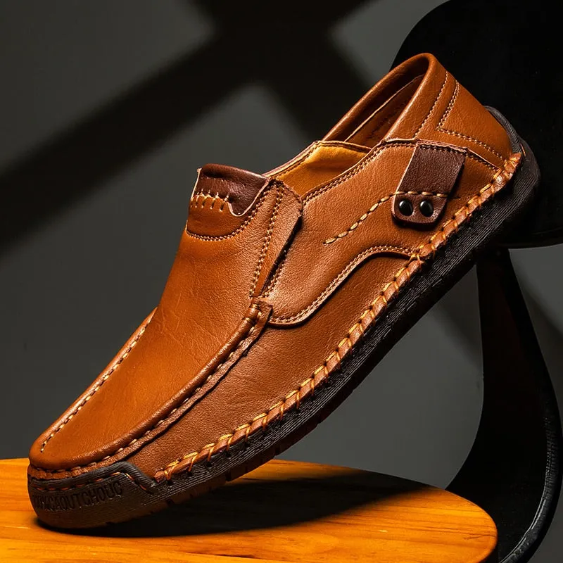 Men's Casual Shoes Fashion Comfortable Men's Shoes High Quality Genuine Leather Men Driving Shoes Handmade Flat Shoes