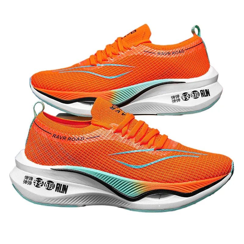 Men's Full Palm Carbon Plate Running Shoes, Non-Slip Shock-Absorbing Sneakers