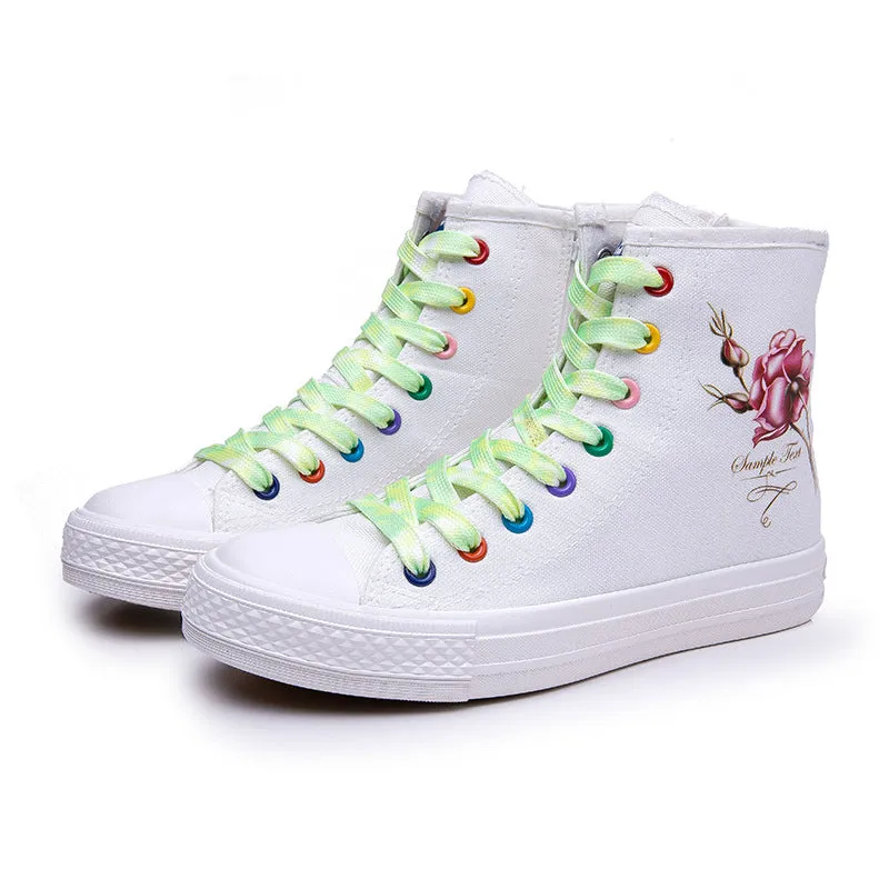 Owlkay Fashionable  Breathable High Top Canvas Shoes