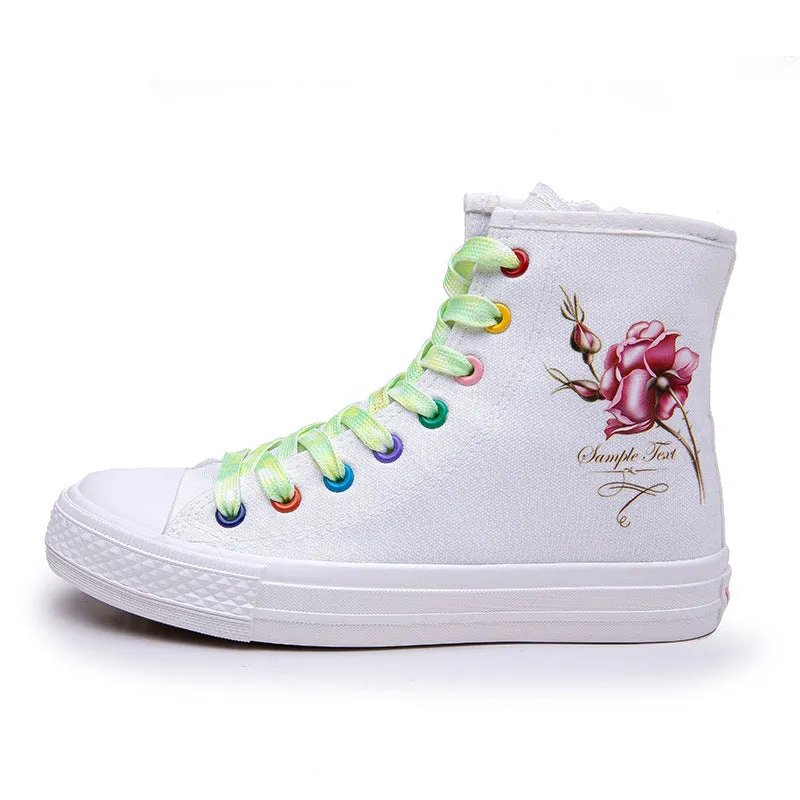 Owlkay Fashionable  Breathable High Top Canvas Shoes