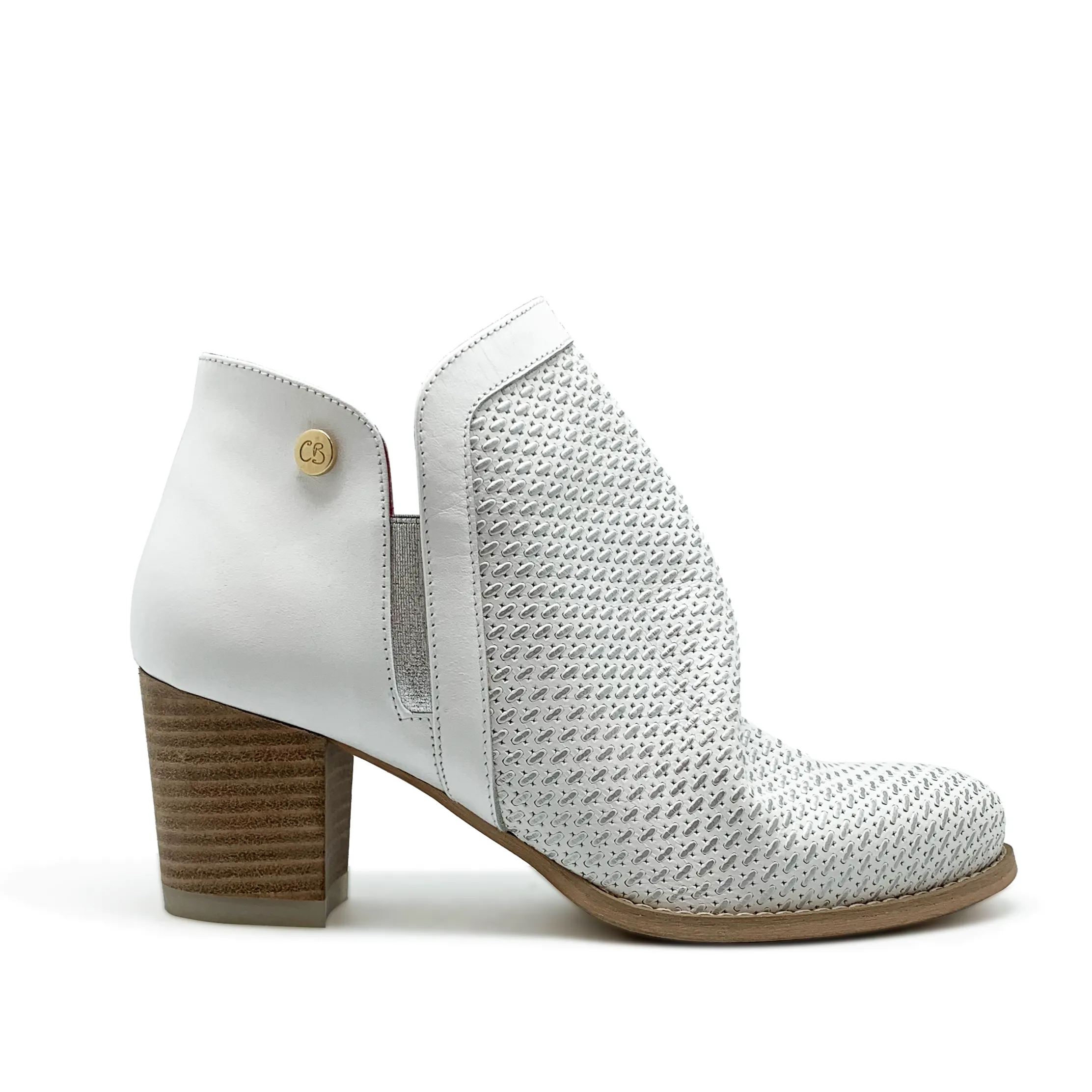 Plume - White Shimmer ankle boot