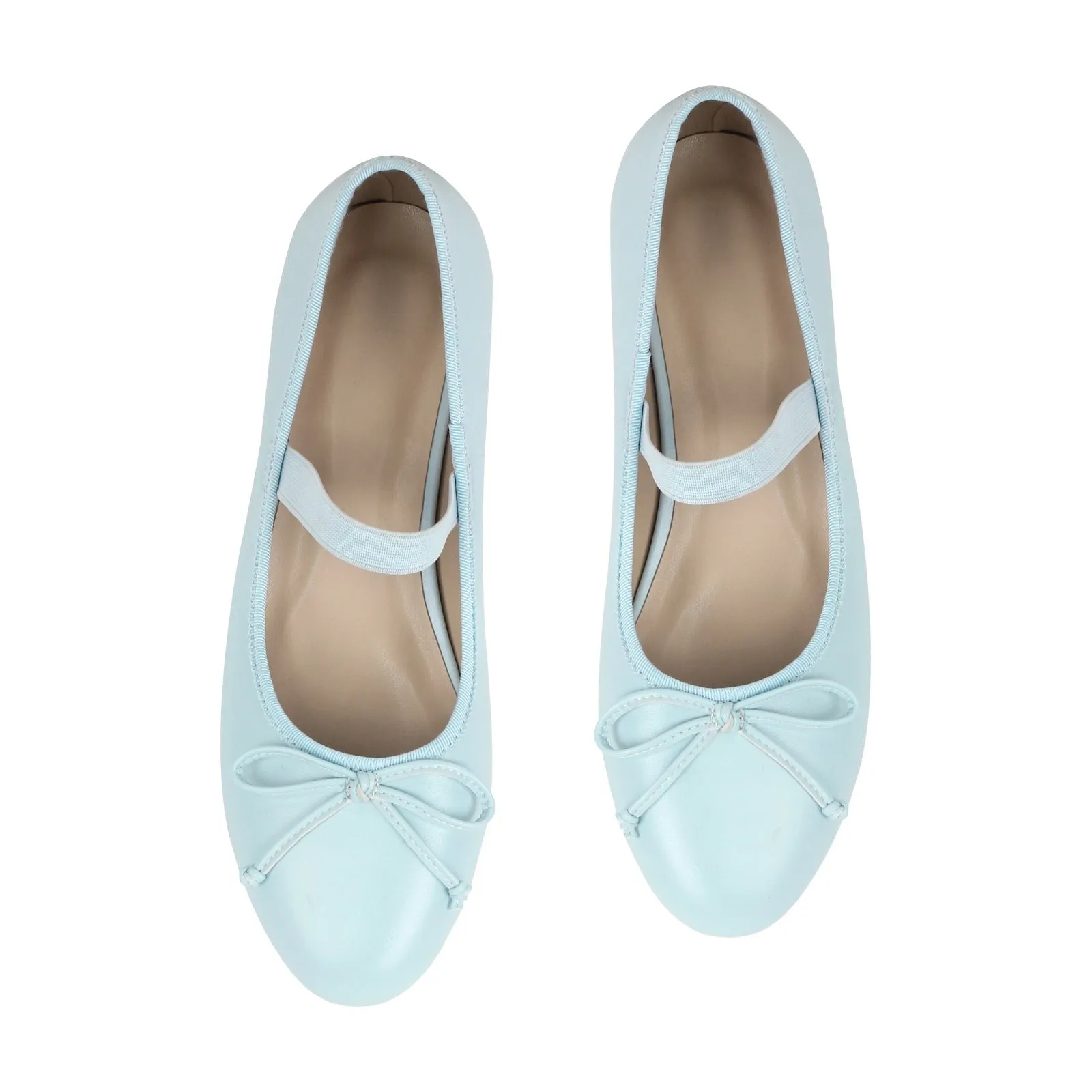 Purple Bow Round Toe Ballet Flats