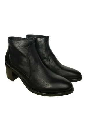 Robertson Madison Angela Dressy Leather Ankle Boot RM-52.005.131 | Nero