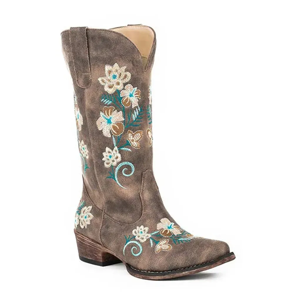 Roper Riley Floral (Brown) - Women's Cowgirl Boot