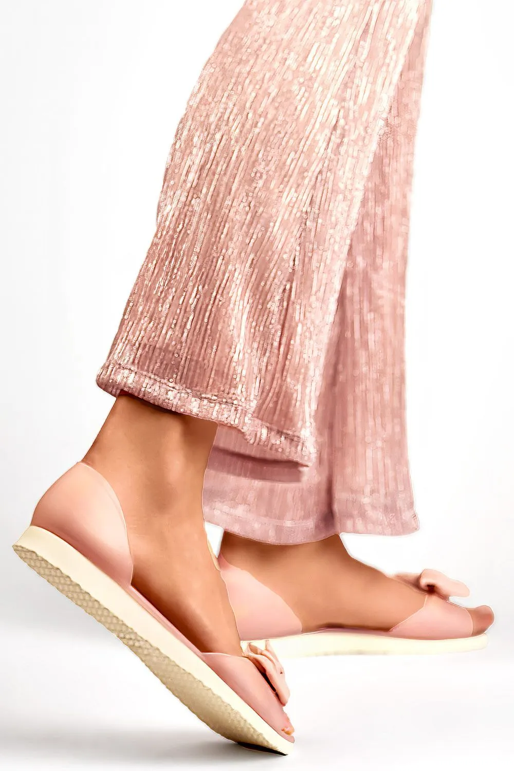 TEEK - Bow Open Toe Ballet Flats