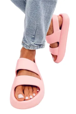 TEEK - Pink Rubber Strapped Sandals