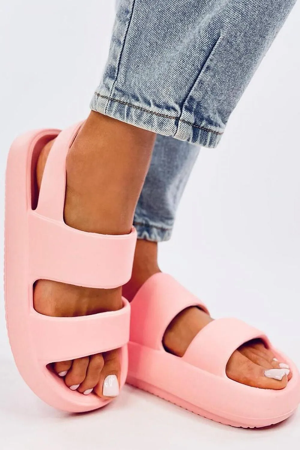 TEEK - Pink Rubber Strapped Sandals