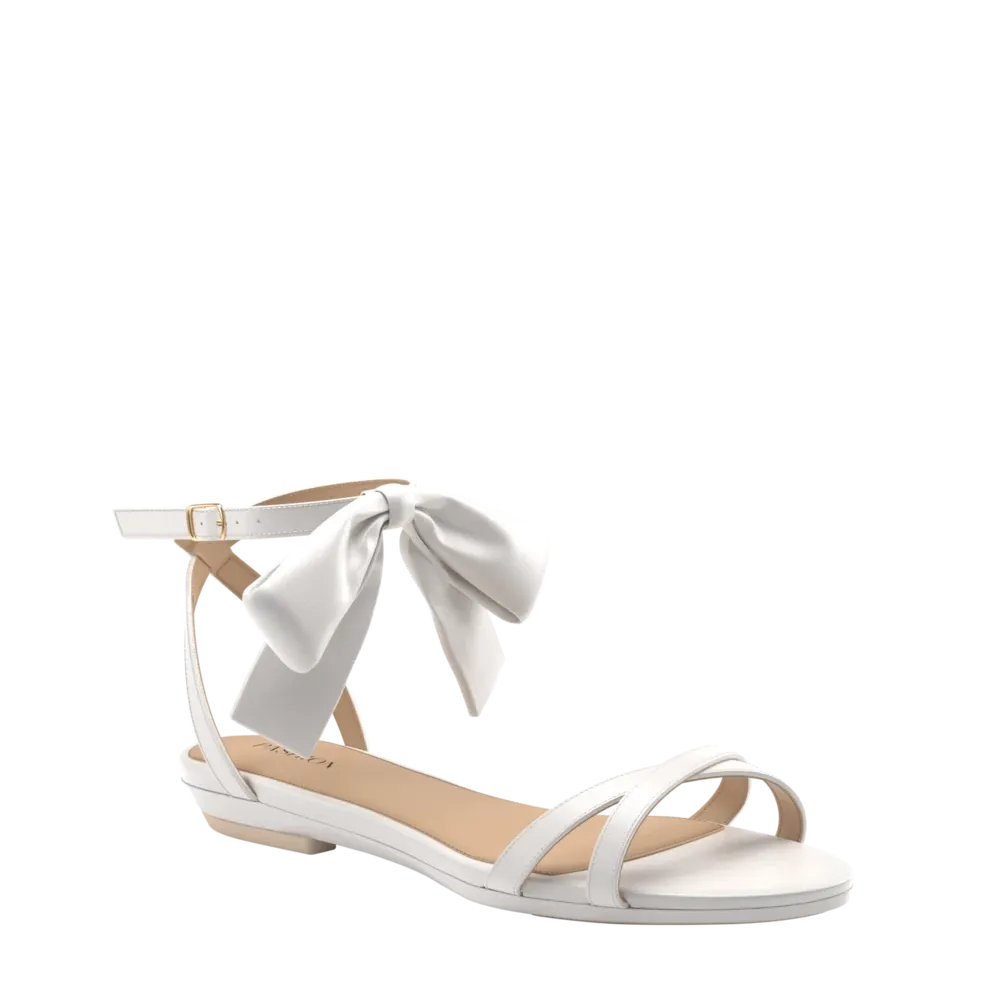 The Brynn White Satin Bow   Stiletto Heel Kit 3 White