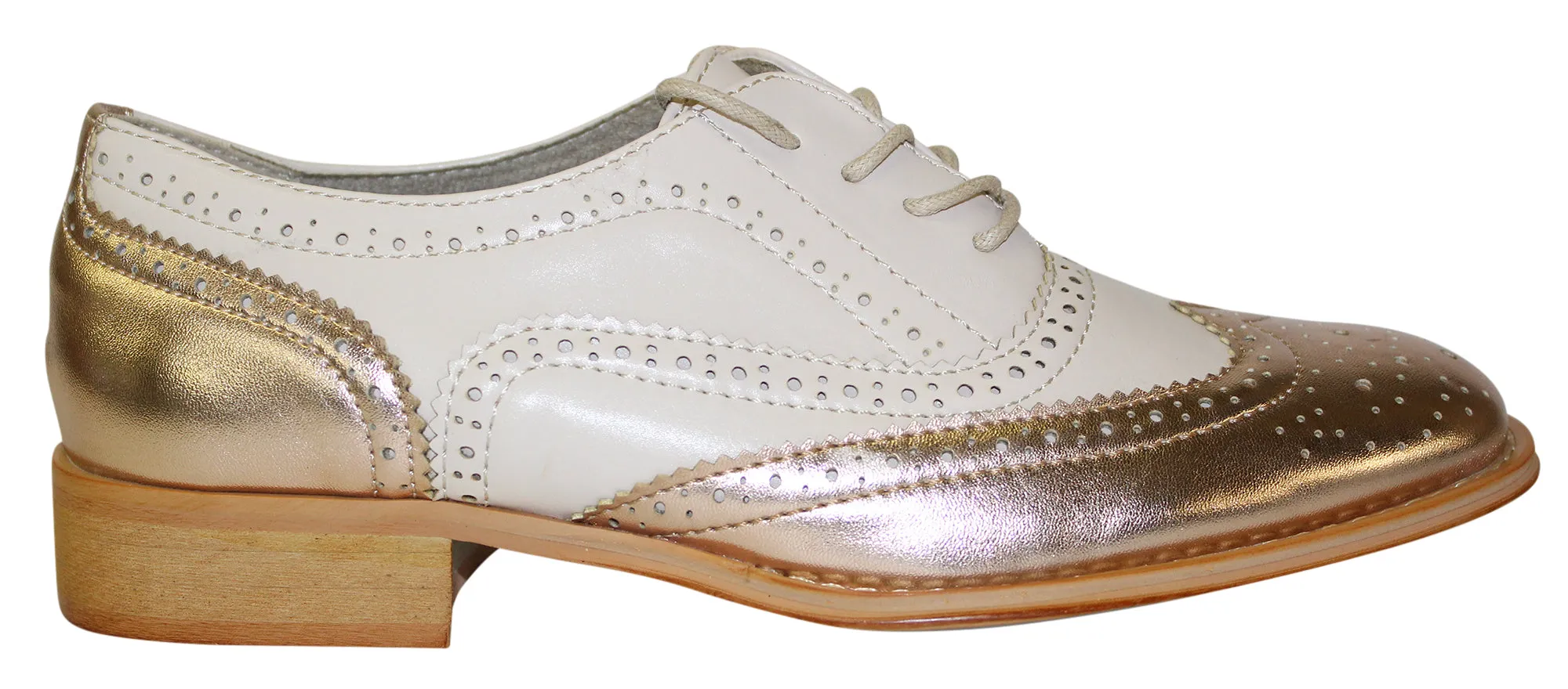 Wanted Shoes Women's Babe Oxford Rose Gold/Nude