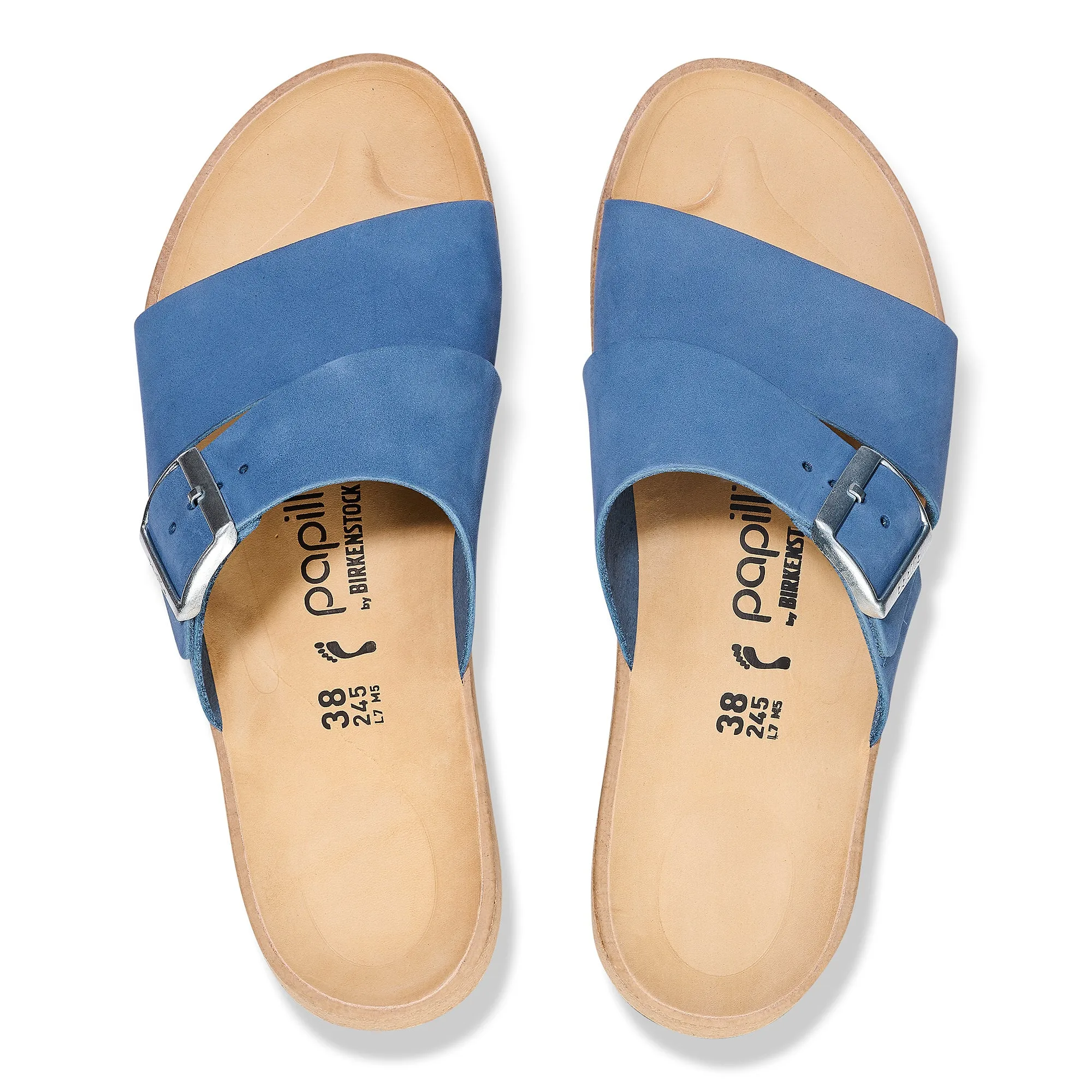 Women's Birkenstock Papillio Almina Nubuck Leather Color: Elemental Blue